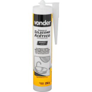 BORRACHA SILICONE 256GR ACETICO BRANCO VONDER