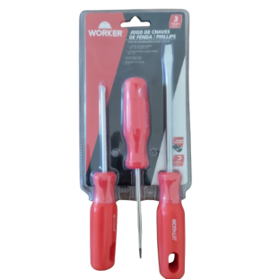 CHAVE FENDA/PHILLIPS JG 03 PCS CR-V WORKER