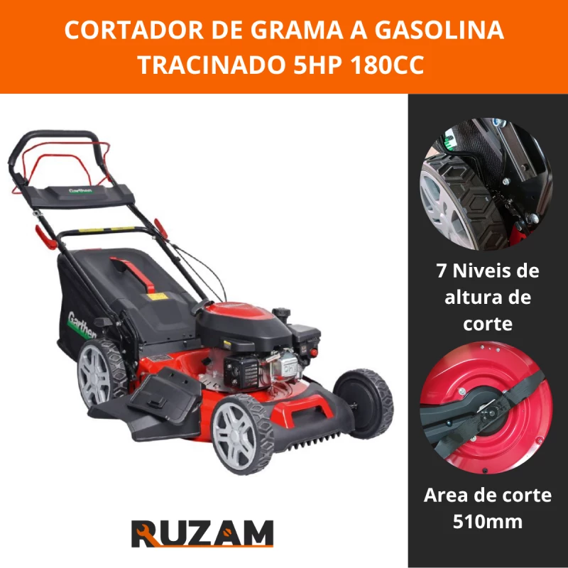 CORTADOR DE GRAMA GARTHEN GASOLINA TRACIONADO 5,0 HP GCT-5000C