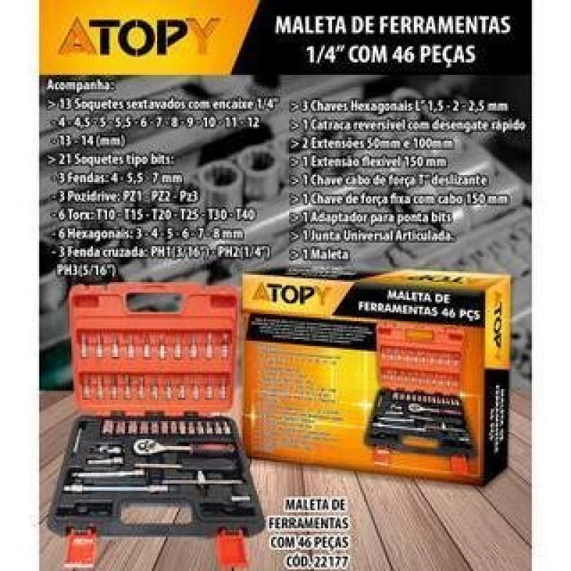JG FERRAMENTAS C/ 46 PÇS ATOPY