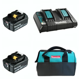 KIT CARREGADOR DC18RD 18V 220V + 2 BATERIAS XBL1850B + BOLSA MAKITA