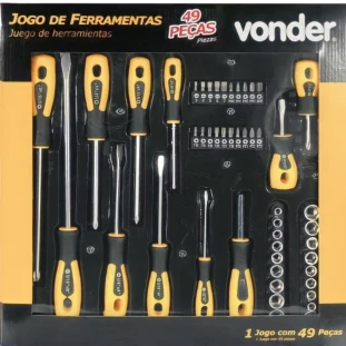 JOGO FERRAMENTAS C/ 49 PCS VONDER