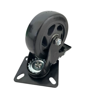 RODIZIO PVC PRETO 4 GIRATORIO C/ FREIO